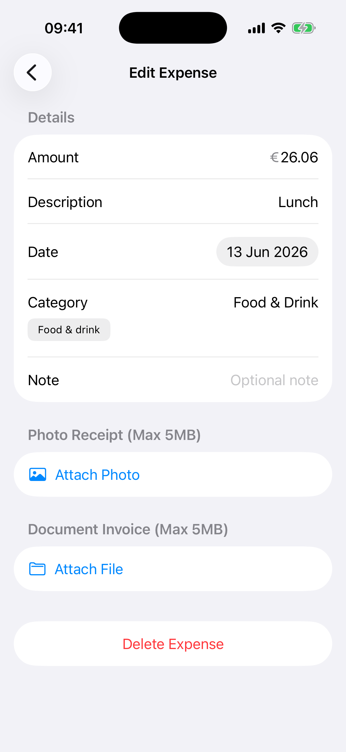 Expense Tracker Input